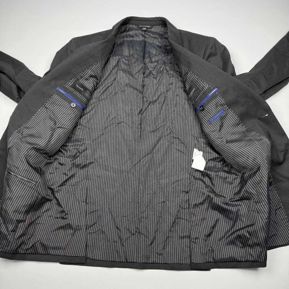 Banana Republic Suit Jacket Mens 38S Gray Standard Fit Marzotto Super 120s